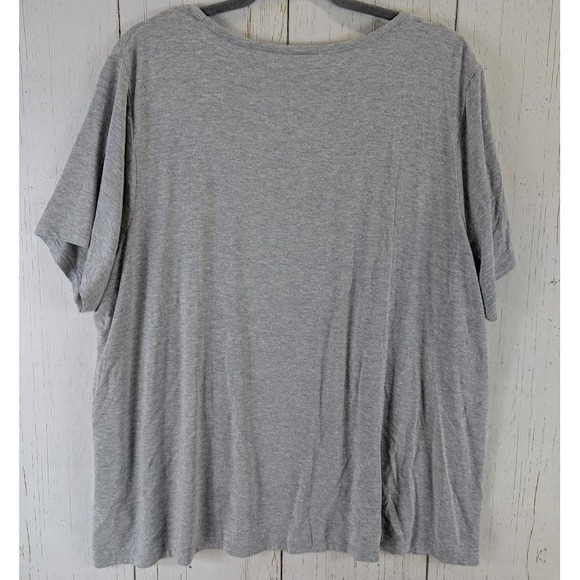 Old Navy Luxe Size XXL Gray Rayon V Neck Short Sleeve Womens Top - Picture 7 of 7